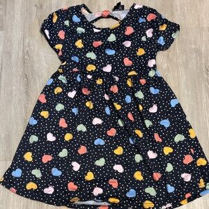 Colorful Heart Print Kids Dress